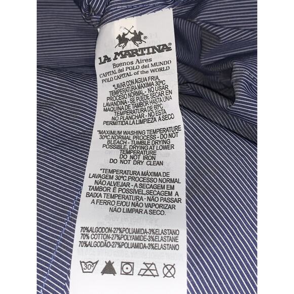 LA MARTINA Shirt Cotton Women Size 5 Striped - Picture 7 of 8